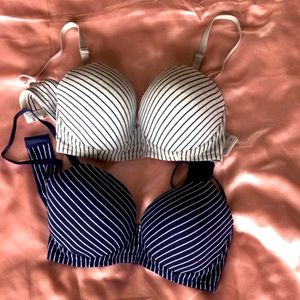 2 Pack Striped Push-up Bras